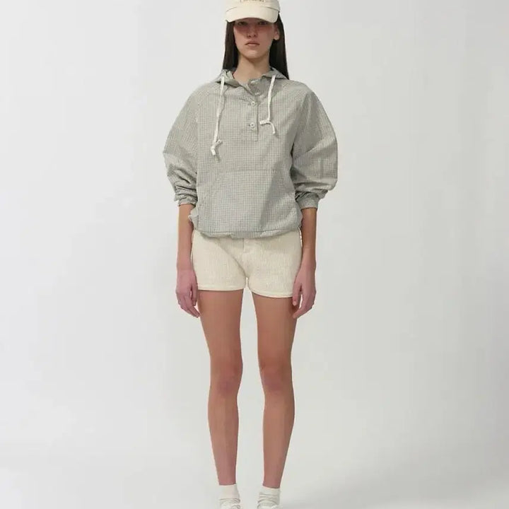 [BUNJANG] Nothing Written Castel Hood Anorak Check / 낫띵리튼 카스텔 후드 아노락 체크