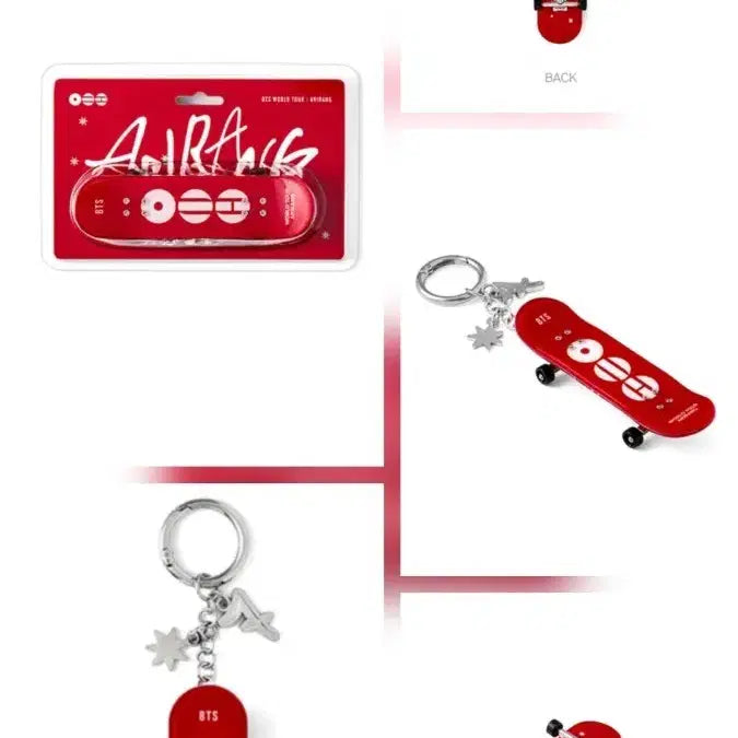 [SOLD OUT] 방탄소년단 BTS ARIRANG 아리랑 스케이트보드 키링 RED