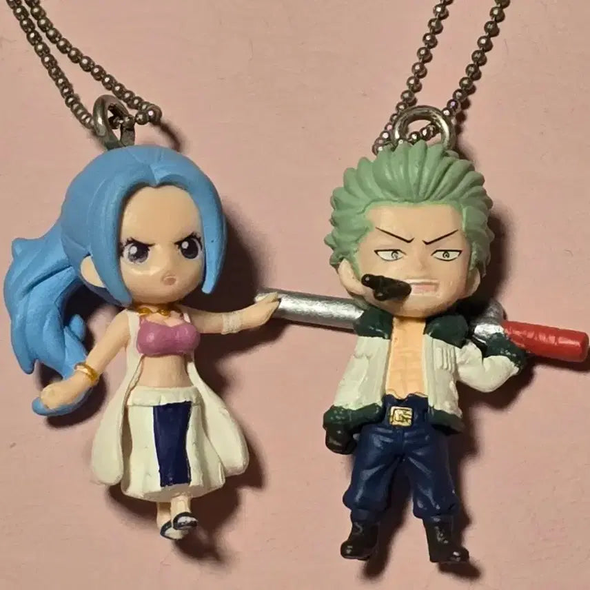 [BUNJANG] One Piece Swing Figure Keychain Set / 원피스 스윙 피규어 키체인 2종 세트