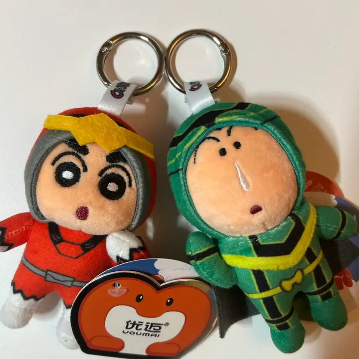 [SOLD OUT] 짱구 슈퍼 히어로 인형 키링 2종 일괄