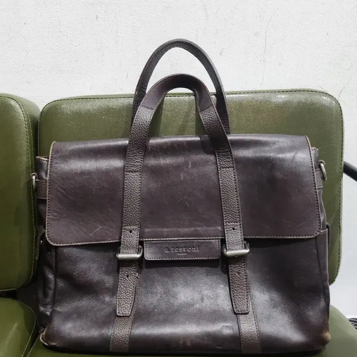 [BUNJANG] a.testoni Leather Briefcase / a.testoni 가죽 서류 가방 브라운 정품