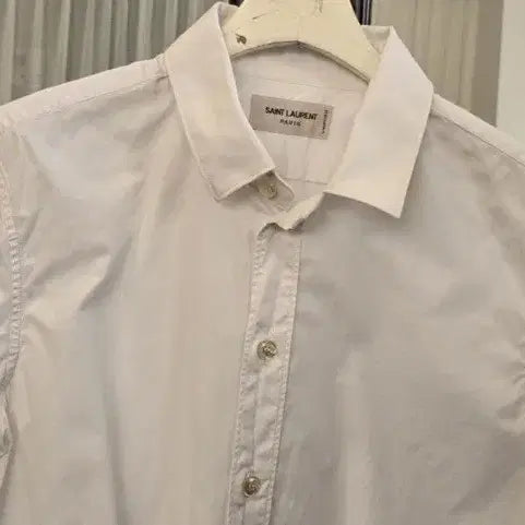 [BUNJANG] Saint Laurent White Silk Blend Blouse Shirt / 생로랑 정품 셔츠 ysl 입생로랑 명품의류 블라우스 남방 중고명품 오피스