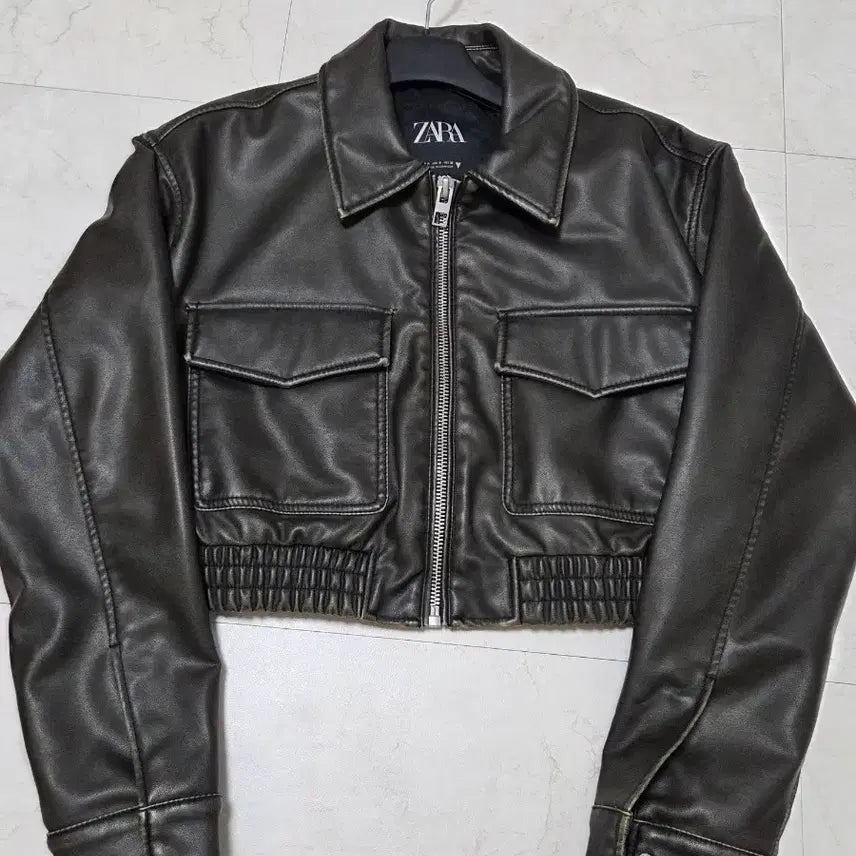 [BUNJANG] Zara Cropped Leather Jacket / [S]자라 크롭 레더 자켓