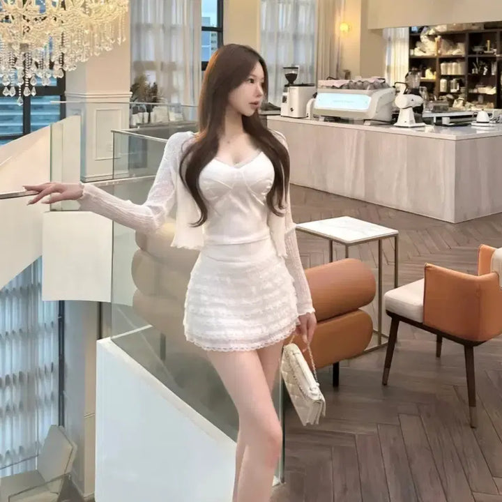 [BUNJANG] Lace Sequin Skirt - Size S / (수입의류) 레이스 스팽글 스커트 s
