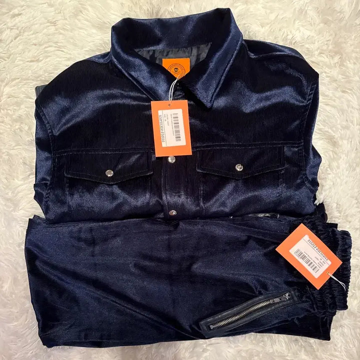 [BUNJANG] Rapinato Etual Velvet Trucker Jacket Set / {새상품/48/당일출고} 라피나토에뚜알 벨벳 트러커 자켓 셋업