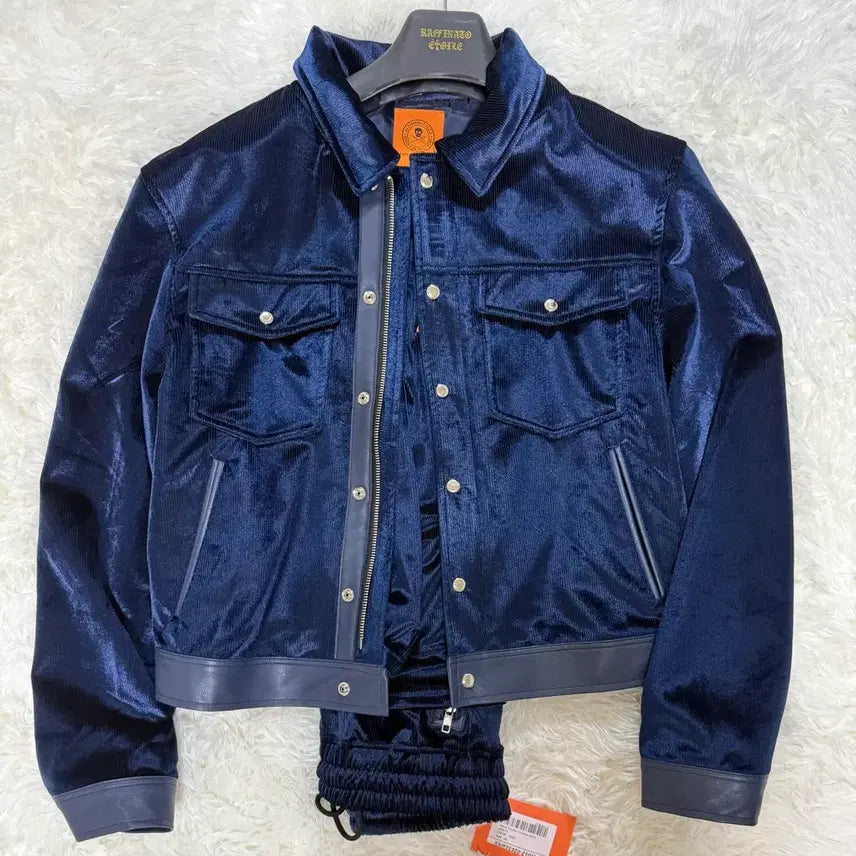 [BUNJANG] Rapinato Etual Velvet Trucker Jacket Set / {새상품/48/당일출고} 라피나토에뚜알 벨벳 트러커 자켓 셋업