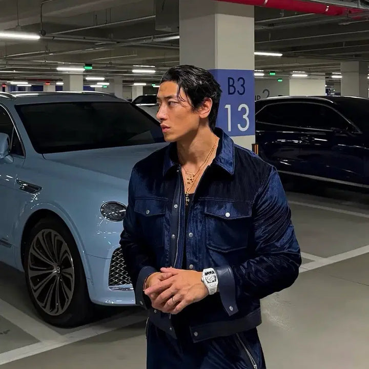 [BUNJANG] Rapinato Etual Velvet Trucker Jacket Set / {새상품/48/당일출고} 라피나토에뚜알 벨벳 트러커 자켓 셋업
