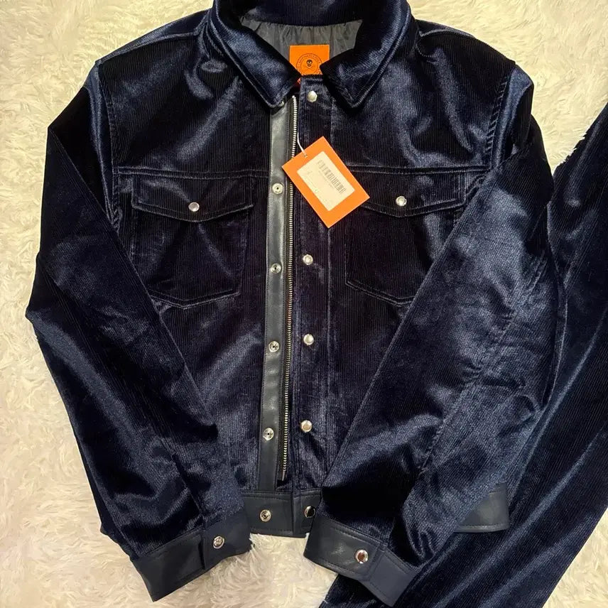 [BUNJANG] Rapinato Etual Velvet Trucker Jacket Set / {새상품/48/당일출고} 라피나토에뚜알 벨벳 트러커 자켓 셋업