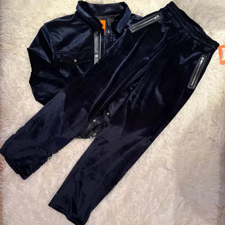 [BUNJANG] Rapinato Etual Velvet Trucker Jacket Set / {새상품/48/당일출고} 라피나토에뚜알 벨벳 트러커 자켓 셋업