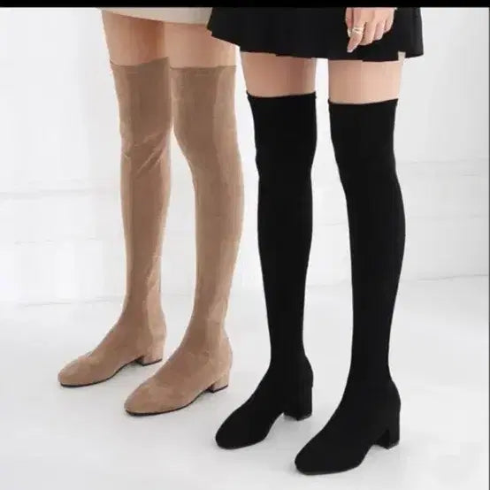 [SOLD OUT] 롱부츠 싸이하이 니삭스슈즈 블랙 240