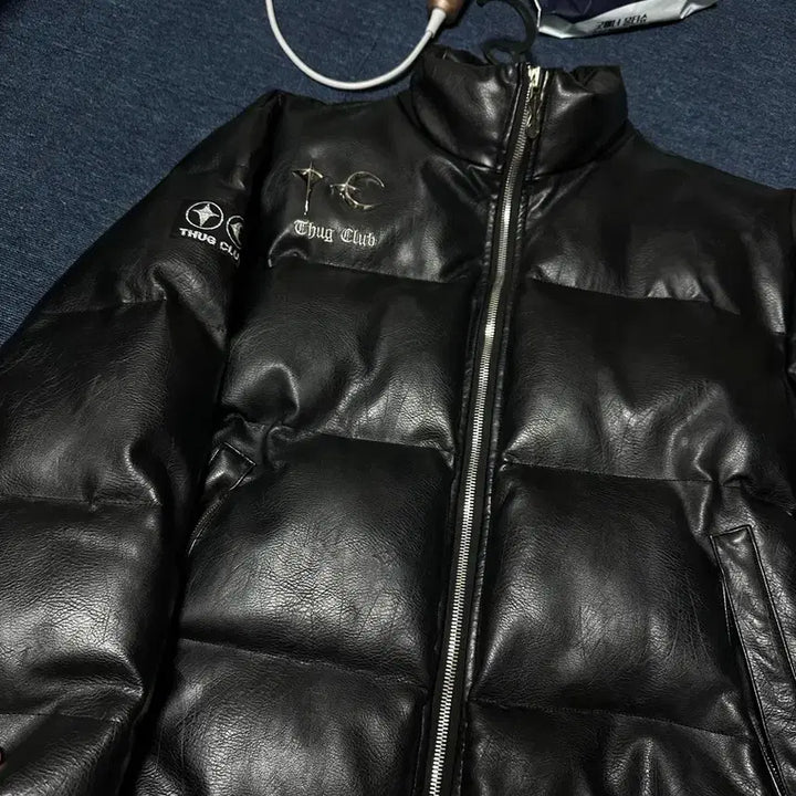 [BUNJANG] The Cut Club Leather Padding Jacket / 초판) 떠그클럽 레더 패딩