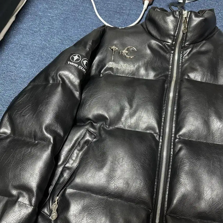 [BUNJANG] The Cut Club Leather Padding Jacket / 초판) 떠그클럽 레더 패딩