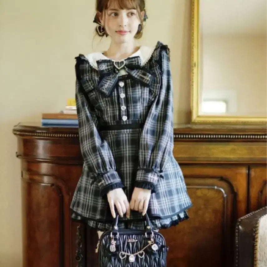 [BUNJANG] Liz Lisa Frill Apron Set-up Black / 교판) 양산형 지뢰계 리즈리사 프릴 에이프런 셋업 블랙 교가 18