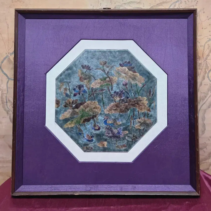 [BUNJANG] Dongchilbo Cloisonné Octagonal Plaque with Ducks and Lotus Flowers / 동칠보 팔각  연압도(오리/연꽃)80만원30%