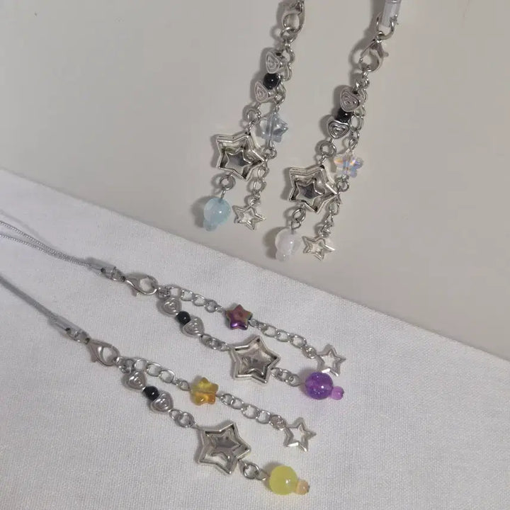 [BUNJANG] Silver Star Bead Keychain / 실버 스타키링 비즈키링