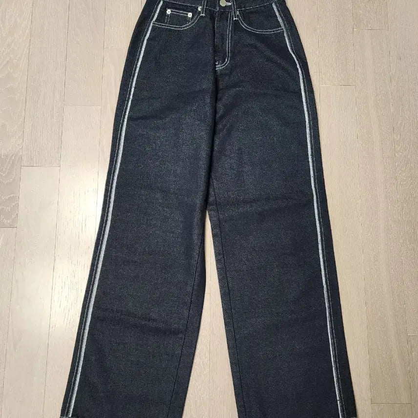 [BUNJANG] Midnight Move Line Denim Pants - Blue S / 미드나잇 무브 라인 데님 팬츠 - 블루 S