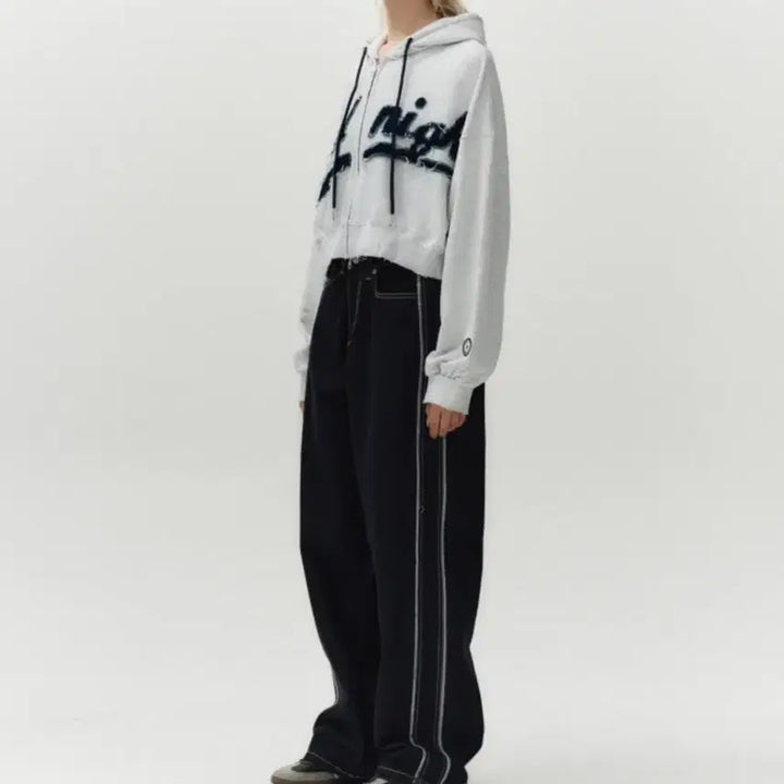 [BUNJANG] Midnight Move Line Denim Pants - Blue S / 미드나잇 무브 라인 데님 팬츠 - 블루 S