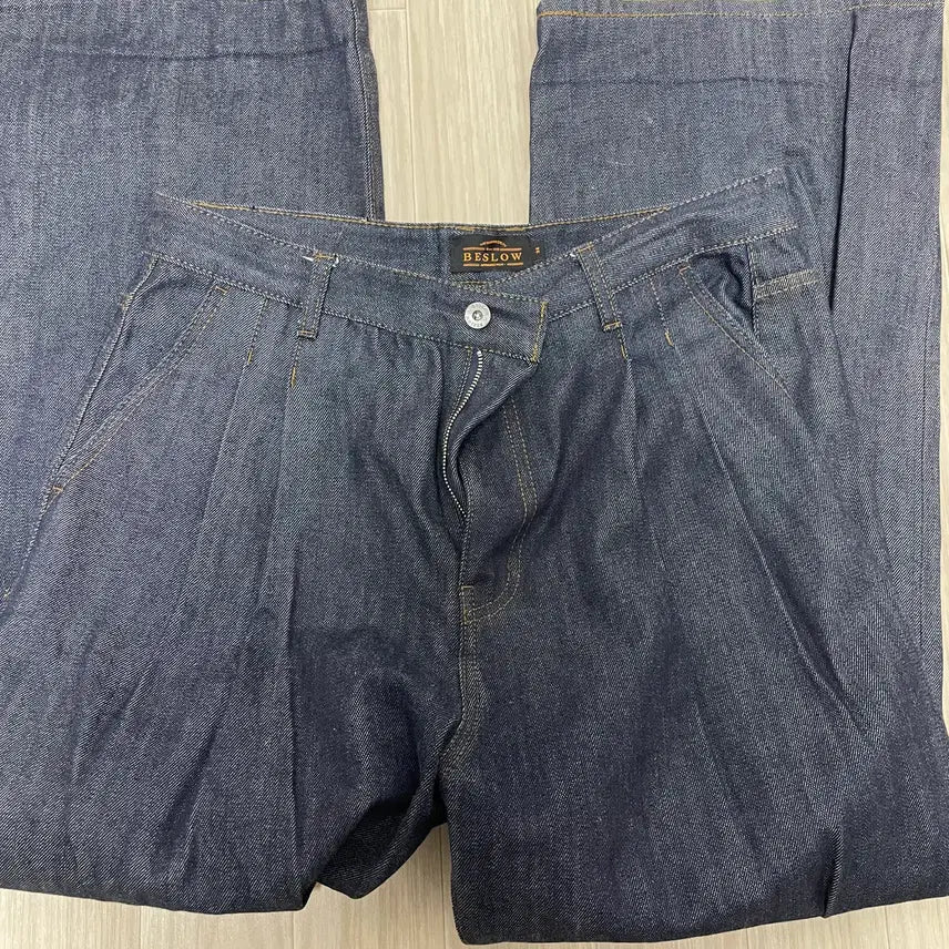 [BUNJANG] Beslow Wide Fit Two Tuck Selvage Denim Pants Indigo 34 / 비슬로우 투턱 셀비지 데님 인디고 34
