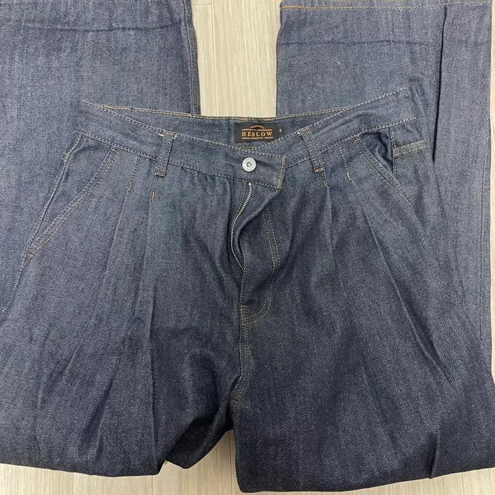 [BUNJANG] Beslow Wide Fit Two Tuck Selvage Denim Pants Indigo 34 / 비슬로우 투턱 셀비지 데님 인디고 34