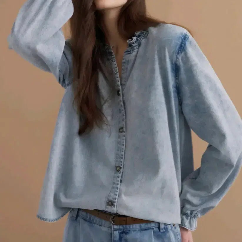 [SOLD OUT] 랑방 정 워싱 데님 셔링 셔츠55