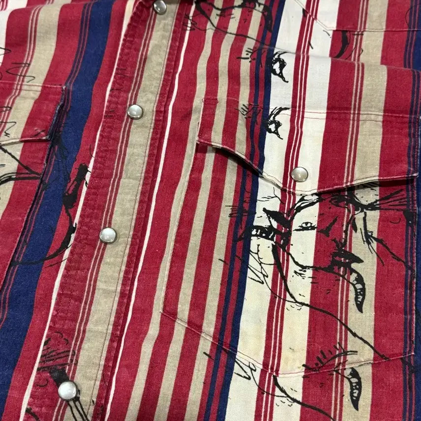 [BUNJANG] Wrangler Striped Short Sleeve Shirt / 랭글러 반팔셔츠 xl105~110 상태s