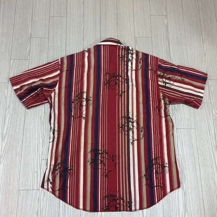 [BUNJANG] Wrangler Striped Short Sleeve Shirt / 랭글러 반팔셔츠 xl105~110 상태s
