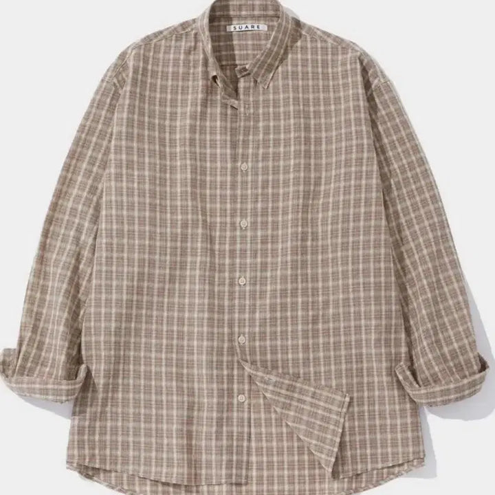 [BUNJANG] Suare Beige Check Shirt L / 수아레 베이지 체크 셔츠 L