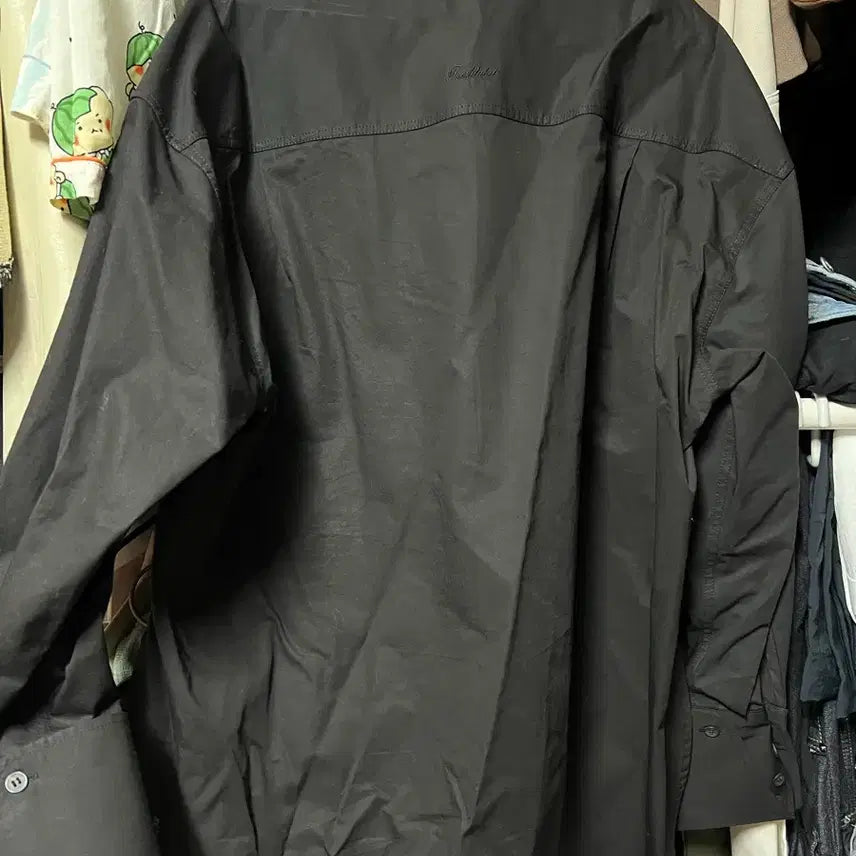 [BUNJANG] Fresh Label Posh Turn Up Shirt Black / 프레쉬라벨 포쉬 턴업 셔츠 블랙