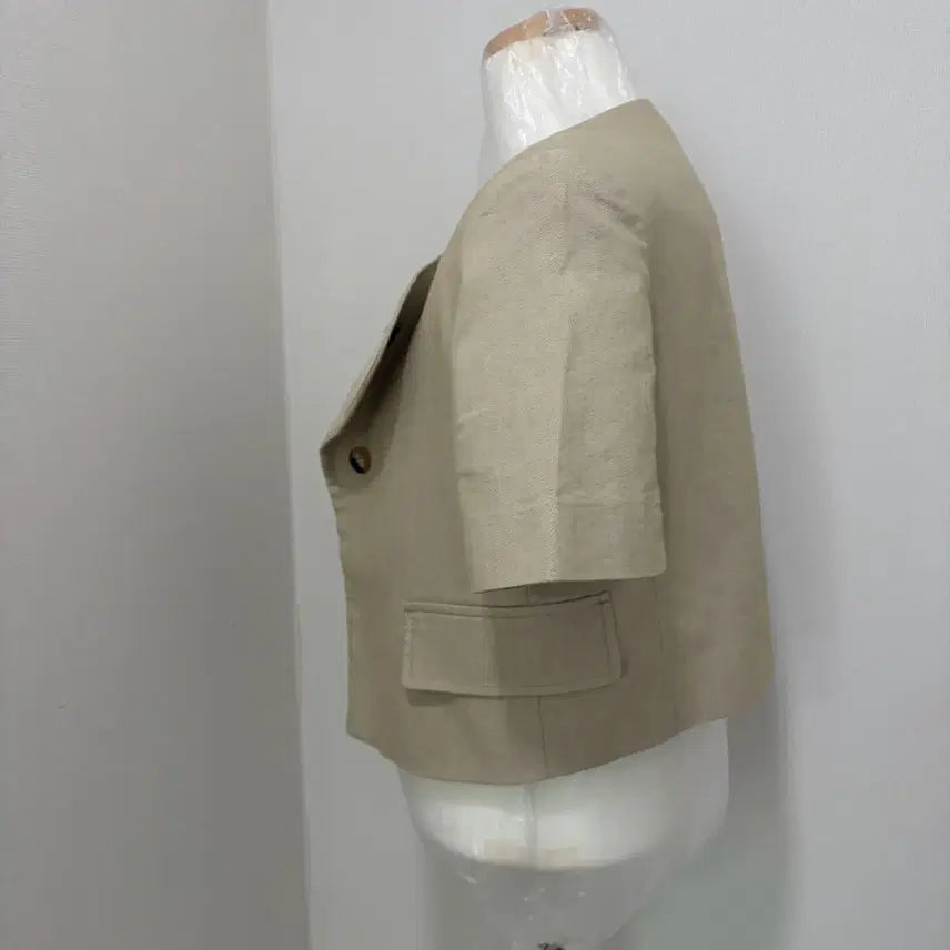 [BUNJANG] 8 Seconds Beige Short Sleeve Summer Jacket / 에잇세컨즈 베이지 반팔 여름 자켓