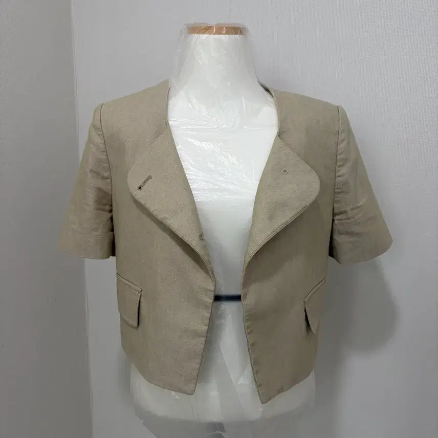 [BUNJANG] 8 Seconds Beige Short Sleeve Summer Jacket / 에잇세컨즈 베이지 반팔 여름 자켓