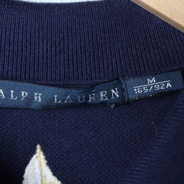 [BUNJANG] Polo Ralph Lauren Embroidered Navy Polo Shirt / W(M) 폴로 랄프로렌 반팔 카라 티셔츠 자수패턴 네이비-181D8