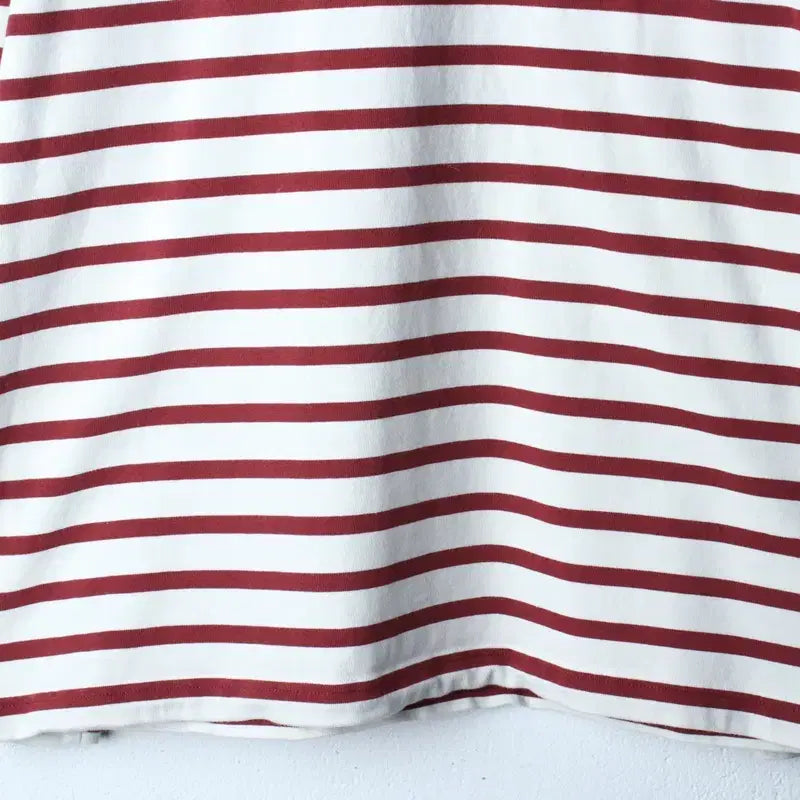 [BUNJANG] Beanpole 2XL Striped Burgundy Long Sleeve T-shirt / (2XL) 빈폴 긴팔티셔츠 빅사이즈 스트라이프 버건디 올드스쿨-1817A