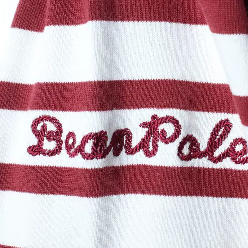 [BUNJANG] Beanpole 2XL Striped Burgundy Long Sleeve T-shirt / (2XL) 빈폴 긴팔티셔츠 빅사이즈 스트라이프 버건디 올드스쿨-1817A