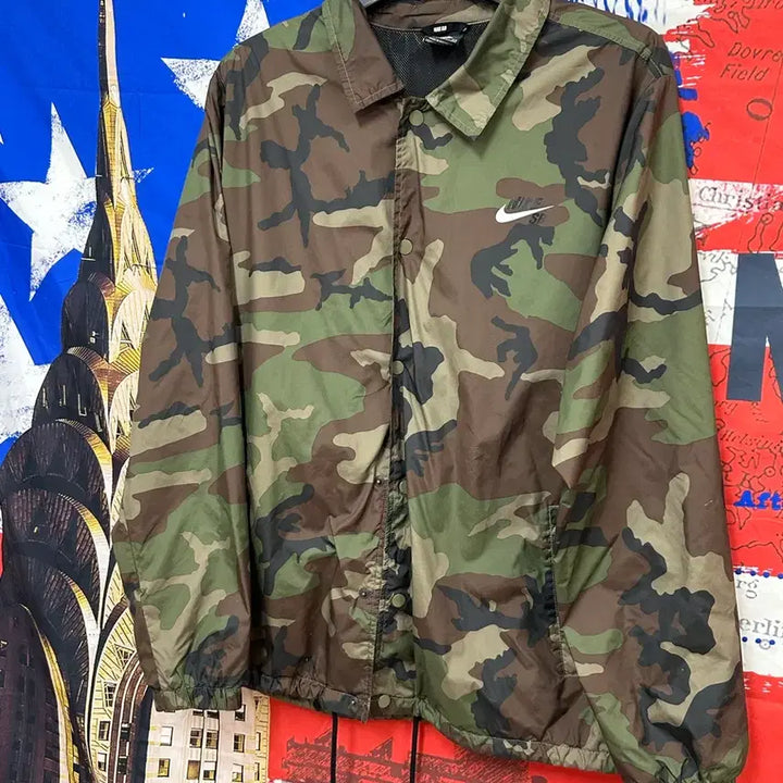 [BUNJANG] Nike SB Camo Oversized Windbreaker Coach Jacket / s급 나이키SB 카모 오버핏 바람막이 코치자켓 2XL110