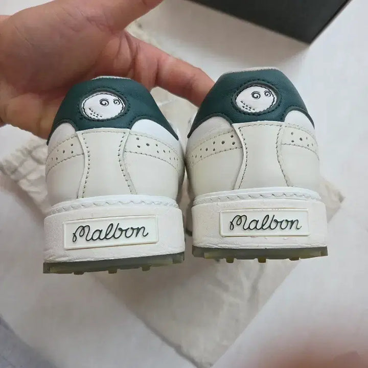 [BUNJANG] Malbon White Wingtip Golf Sneakers / 말본 골프화 화이트 윙팁 스니커즈