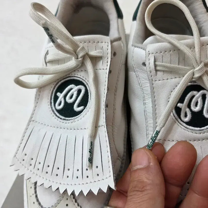 [BUNJANG] Malbon White Wingtip Golf Sneakers / 말본 골프화 화이트 윙팁 스니커즈