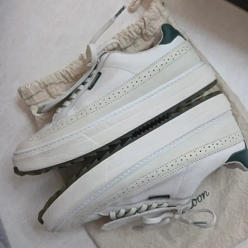 [BUNJANG] Malbon White Wingtip Golf Sneakers / 말본 골프화 화이트 윙팁 스니커즈