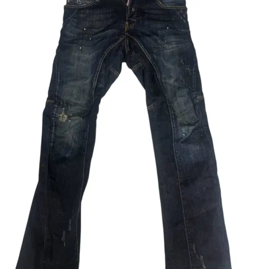 [BUNJANG] DSQUARED2 Paint Wash Denim Slim Bootcut Jeans / 디스퀘어드2 DSQUARED2 페인트 워싱 데님 46