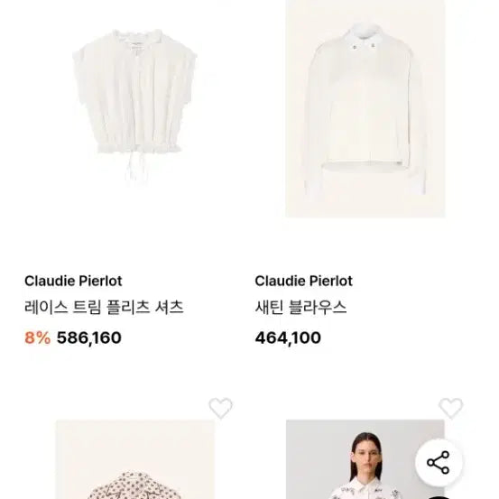 [SOLD OUT] 끌로디피에로 레이스 블라우스 네이비 36사이즈 새상품