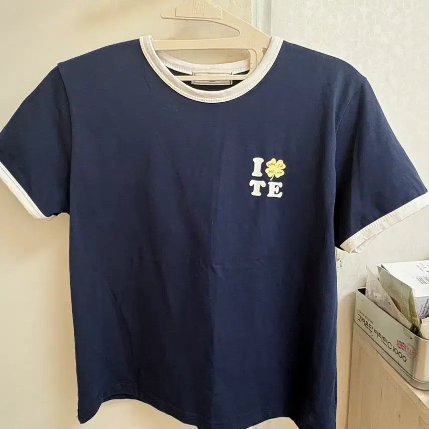[SOLD OUT] 트위 네이비 배색 반팔 티셔츠