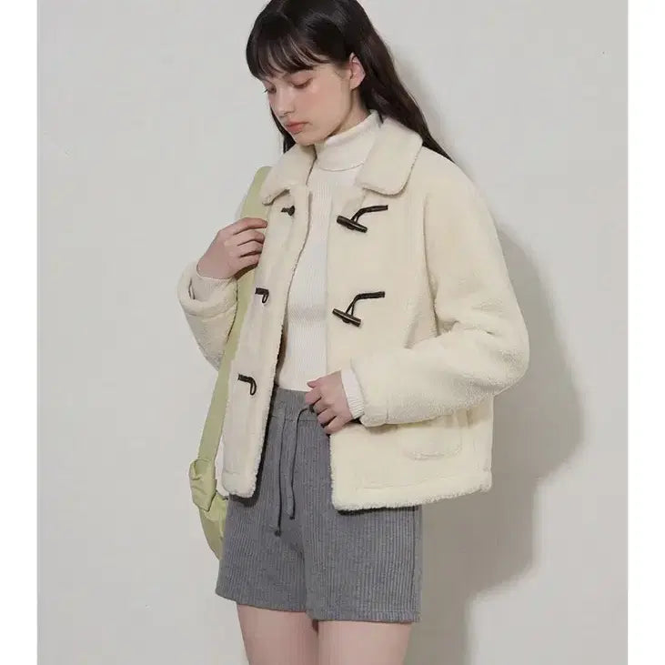 [BUNJANG] Bear Fur Double Toggle Jacket / 고급 베어 퍼 더블 자켓