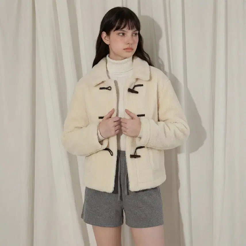 [BUNJANG] Bear Fur Double Toggle Jacket / 고급 베어 퍼 더블 자켓