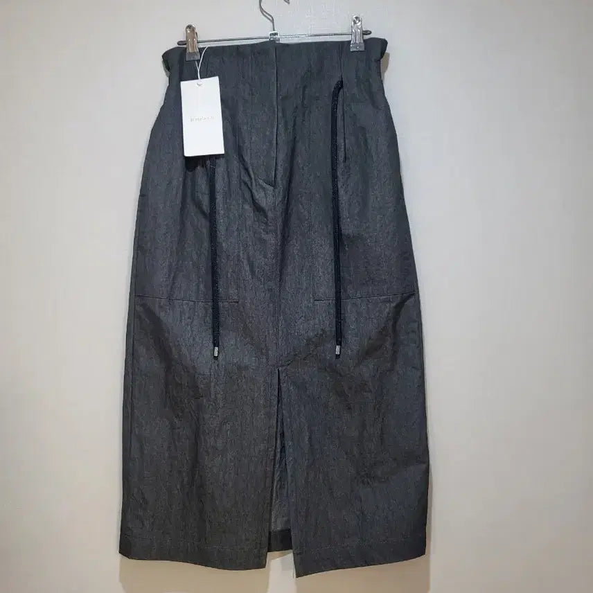 [BUNJANG] M Mélange String Cotton Skirt Grey / M멜란지 스트링 코튼 스커트 그레이