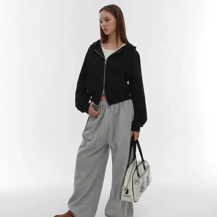 [BUNJANG] Black Up B-Basic Air Sweat Loose Fit Hoodie Zip-up / 블랙업 B-BASIC 에어스웨트 루즈핏 후드집업 <블랙>
