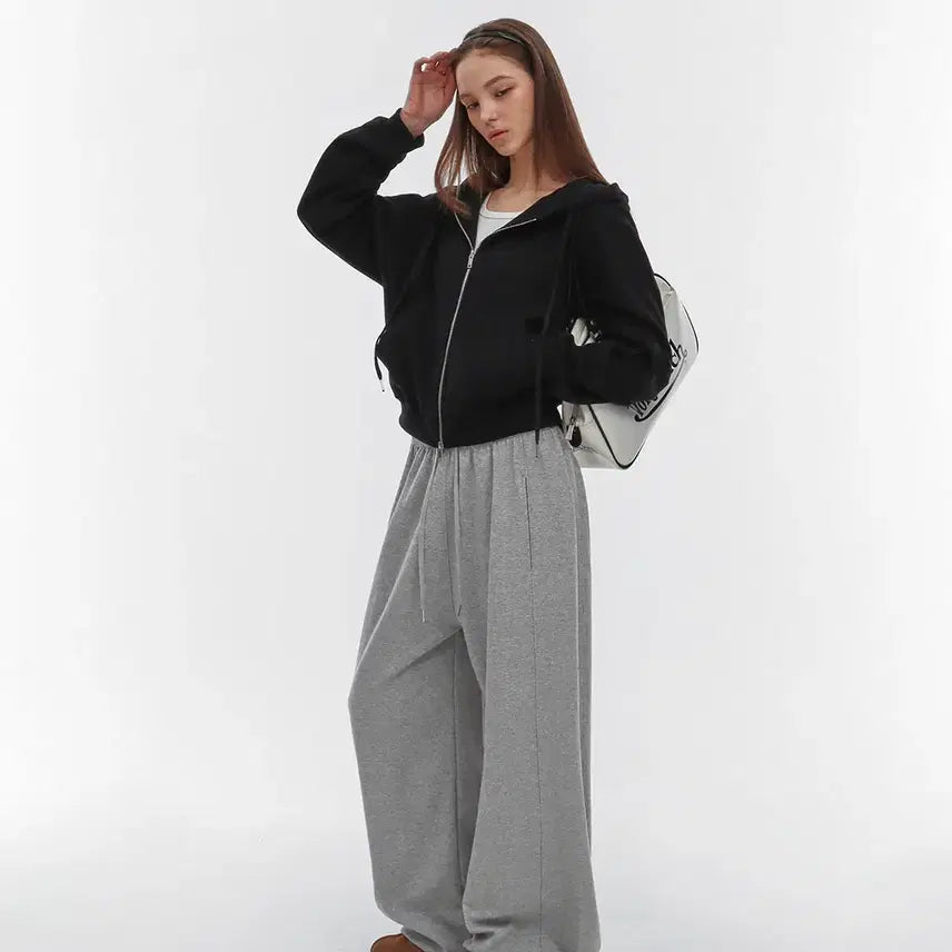 [BUNJANG] Black Up B-Basic Air Sweat Loose Fit Hoodie Zip-up / 블랙업 B-BASIC 에어스웨트 루즈핏 후드집업 <블랙>