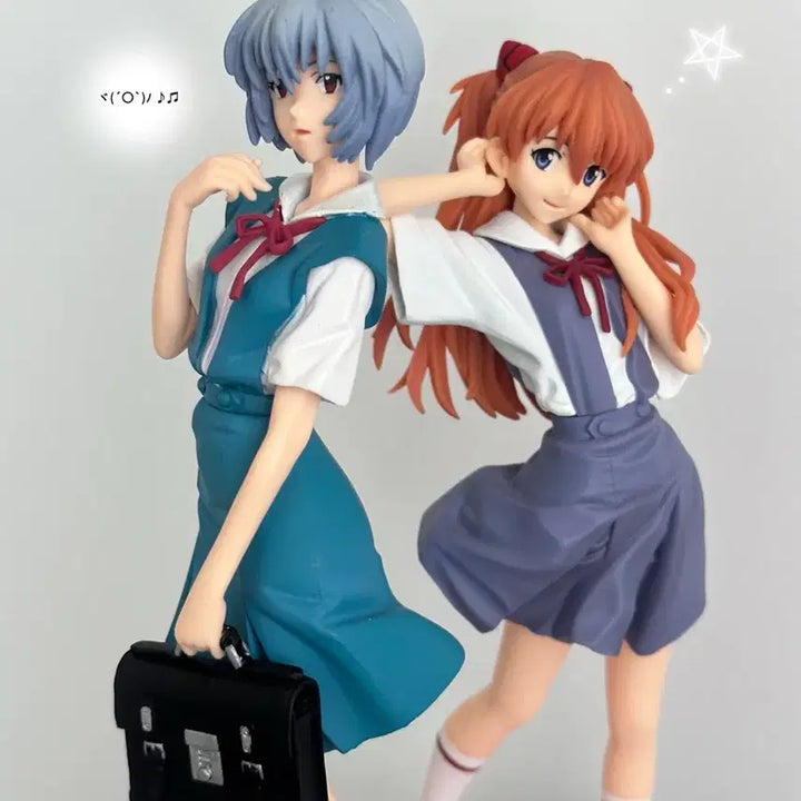 [BUNJANG] Evangelion Sega Ayanami Rei &amp; Asuka Premium Uniform Figure / 에반게리온 세가 아야나미 레이 &amp; 아스카 프리미엄 교복 피규어