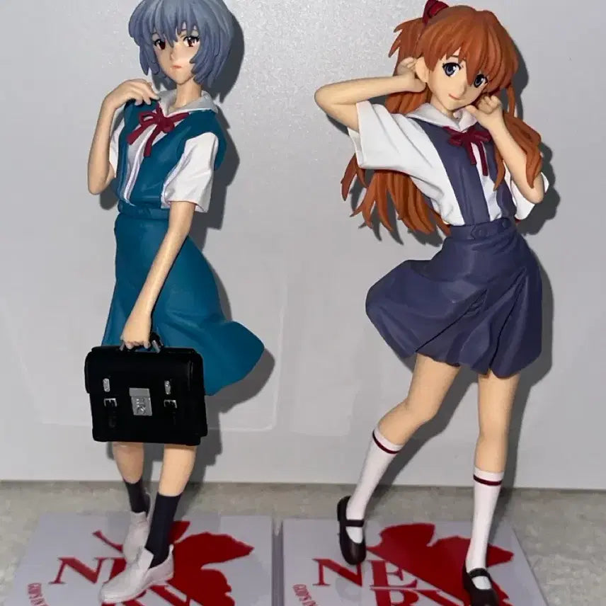 [BUNJANG] Evangelion Sega Ayanami Rei &amp; Asuka Premium Uniform Figure / 에반게리온 세가 아야나미 레이 &amp; 아스카 프리미엄 교복 피규어