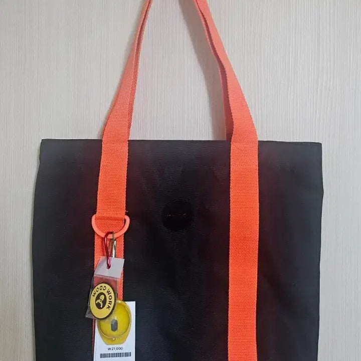 [BUNJANG] Woodwork Black/Orange Canvas Tote Bag / 우드워크 블랙/오렌지 캔버스 토트백 새상품