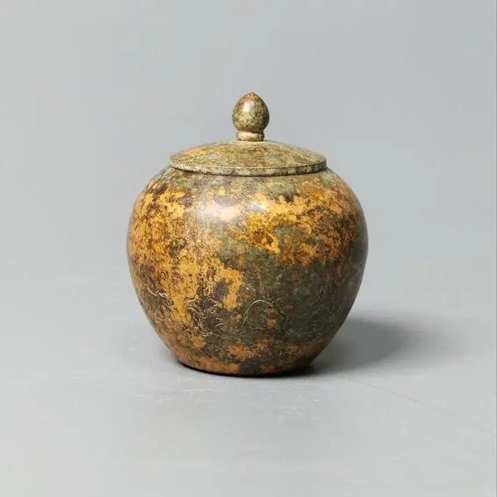 [BUNJANG] Joseon Dynasty Gilt Bronze Twelve Zodiac Animals Sarira Reliquary / 민국시대 동제 도금 십이지신문 소호형 사리장엄구 골동품 수집품