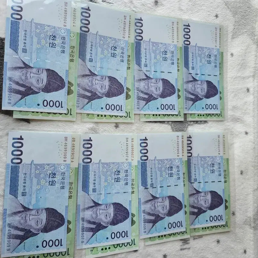 [BUNJANG] Korean Thousand Won and Ten Thousand Won Twin Bills / 천원 지폐 +만원권 일련번호쌍둥이 지폐